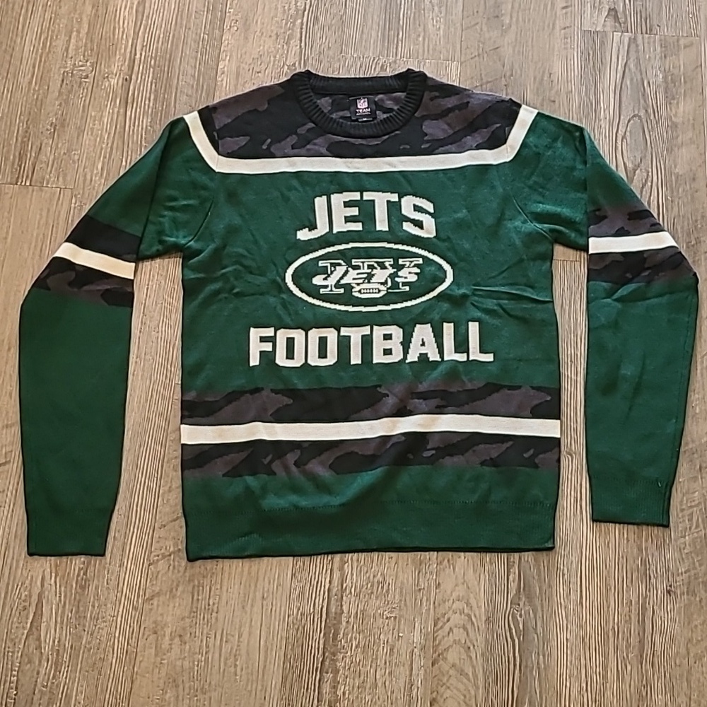 NFL New York Jets Glow in the Dark Ugly Sweater Size Medium